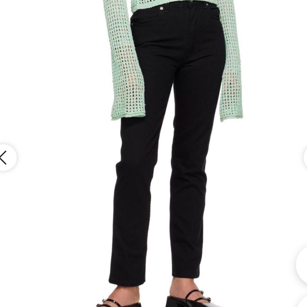 Eckhaus Latta Black Denim Jeans with raw hem size 31